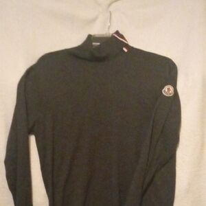 Moncler Black Hoodie with High Neck and Soft Fabric